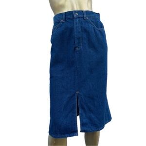 W-27” Vintage Levi’s orange tab denim midi skirt